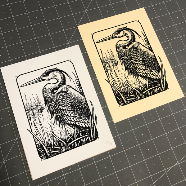 Heron Paper print