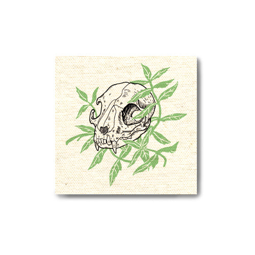 Cat Skull with Cat Nip canvas patch
