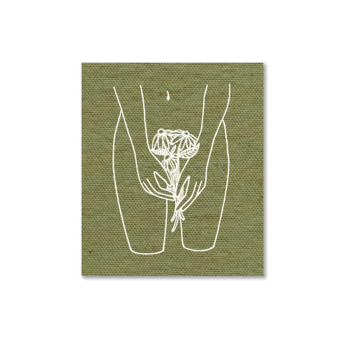 Flowers For Me olive canvas patch