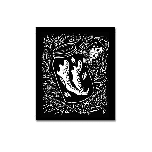 Jaw Bone in Jar canvas patch