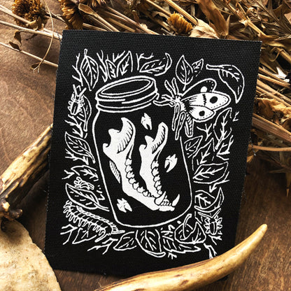 Jaw Bone in Jar canvas patch