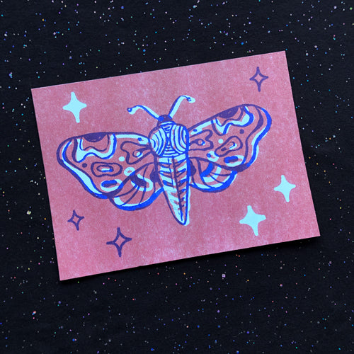 Moth riso art print