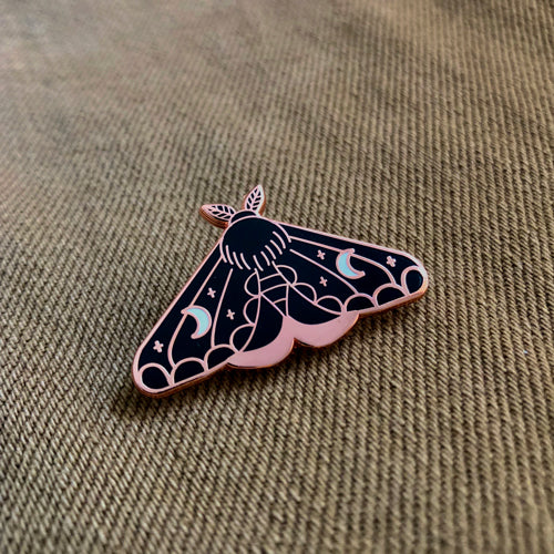 Black Moth enamel pin