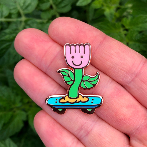 Skate Flower enamel pin