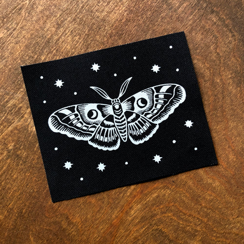 Night Moth canvas patch - black